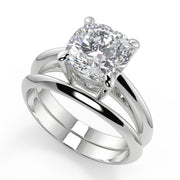 Essence 4 Prong Solitaire Cushion Cut Diamond Engagement Ring - Nivetta